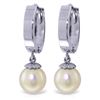 Genuine 4 ctw Pearl Earrings Jewelry 14KT White Gold - REF-22K5V