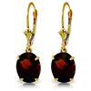 Genuine 6.25 ctw Garnet Earrings Jewelry 14KT Yellow Gold - REF-44P3H