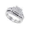 0.40 CTW Diamond Cluster Bridal Engagement Ring 10KT White Gold - REF-41H9M