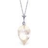 Genuine 12.25 ctw White Topaz Necklace Jewelry 14KT White Gold - REF-27Z2N