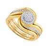 0.15 CTW Diamond Cluster Bridal Engagement Ring 10KT Yellow Gold - REF-31K4W