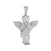 1 CTW Mens Diamond Angel Cherub Charm Pendant 10KT White Gold - REF-164K9W