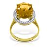 Genuine 5.28 ctw Citrine & Diamond Ring Jewelry 14KT Yellow Gold - REF-83H3X