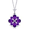 Genuine 2.43 ctw Amethyst Necklace Jewelry 14KT White Gold - REF-29H7X