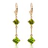 Image 1 : Genuine 3.75 ctw Peridot Earrings Jewelry 14KT Yellow Gold - REF-30R6P