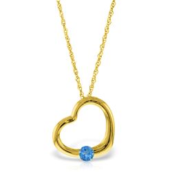 Genuine 0.25 ctw Blue Topaz Necklace Jewelry 14KT Yellow Gold - REF-29W2Y