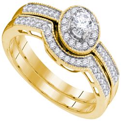 0.50 CTW Diamond Bridal Wedding Engagement Ring 10KT Yellow Gold - REF-52F4N