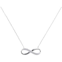0.12 CTW Diamond Infinity Pendant 10KT White Gold - REF-16X4Y