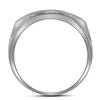Image 2 : 0.33 CTW Mens Pave-set Diamond Rectangle Cluster Ring 10KT White Gold - REF-34Y4X