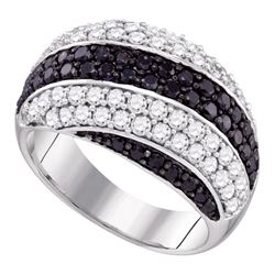 2.05 CTW Black Color Diamond Cluster Ring 14KT White Gold - REF-112Y5X