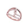 Image 1 : 0.83 CTW Diamond Open Woven Strand Ring 18KT Rose Gold - REF-142N4F