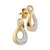 Image 1 : 0.18 CTW Diamond Teardrop Earrings 10KT Yellow Gold - REF-19W4K