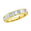 0.50 CTW Princess Channel-set Diamond Single Row Ring 14KT Yellow Gold - REF-44K9W