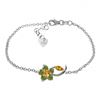 Genuine 0.87 ctw Citrine & Peridot Bracelet Jewelry 14KT White Gold - REF-50Z5N