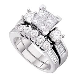 3 CTW Princess Diamond Bridal Engagement Ring 10KT White Gold - REF-449M9H