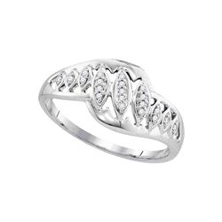 0.06 CTW Diamond Openwork Ring 10KT White Gold - REF-13F4N