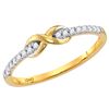 Image 1 : 0.11 CTW Diamond Infinity Knot Stackable Ring 10KT Yellow Gold - REF-13Y4X