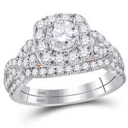 1.77 CTW Diamond Bridal Wedding Engagement Ring 14KT Two-tone Gold - REF-382N4F