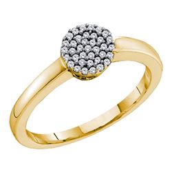 0.12 CTW Diamond Simple Cluster Ring 10KT Yellow Gold - REF-14Y9X