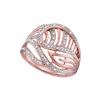 Image 1 : 0.10 CTW Diamond Open-work Cocktail Ring 10KT Rose Gold - REF-19H4M