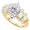 Image 1 : 0.53 CTW Diamond Cluster Ring 10KT Yellow Gold - REF-41Y9X
