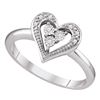 Image 1 : 0.02 CTW Diamond Heart Cluster Ring 10KT White Gold - REF-12W2K