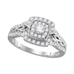 0.75 CTW Diamond Solitaire Bridal Engagement Ring 14KT White Gold - REF-71Y3X