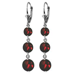 Genuine 7.2 ctw Garnet Earrings Jewelry 14KT White Gold - REF-42P6H