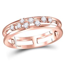 0.19 CTW Diamond Ring 10KT Rose Gold - REF-40W8H