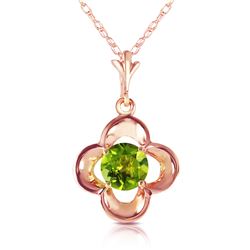 Genuine 0.55 ctw Peridot Necklace Jewelry 14KT Rose Gold - REF-23P6H