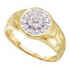 Image 1 : 0.12 CTW Mens Diamond Cluster Nugget Ring 10KT Yellow Gold - REF-18M2H