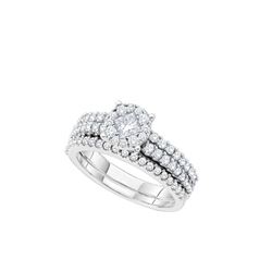 0.98 CTW Princess Diamond Soleil Bridal Engagement Ring 14KT White Gold - REF-97H4M