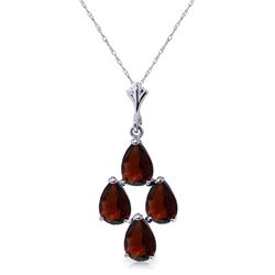 Genuine 1.50 ctw Garnet Necklace Jewelry 14KT White Gold - REF-20W4Y