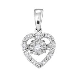 0.08 CTW Diamond Solitaire Heart Pendant 10KT White Gold - REF-14K9W