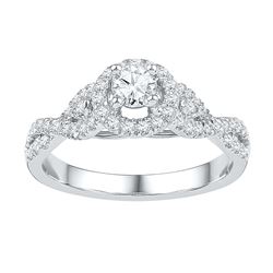 0.50 CTW Diamond Solitaire Bridal Engagement Ring 14KT White Gold - REF-75W2K