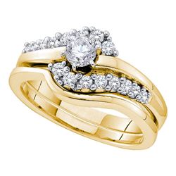 0.50 CTW Diamond Swirl Bridal Engagement Ring 14KT Yellow Gold - REF-94K5W