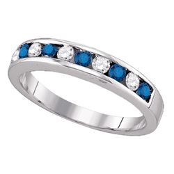 0.25 CTW Blue Color Diamond Ring 10KT White Gold - REF-14X9Y