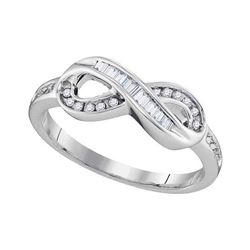 0.20 CTW Diamond Infinity Ring 10KT White Gold - REF-20X9Y