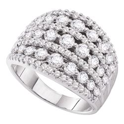 3 CTW Pave-set Diamond Wide Fashion Ring 14KT White Gold - REF-285M2H