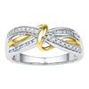Image 1 : 0.20 CTW Diamond Yellow Strand Ring 10KT Two-tone Gold - REF-24N2F