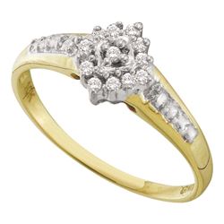 0.11 CTW Diamond Cluster Ring 10KT Yellow Gold - REF-12F2N
