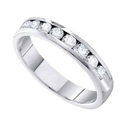 0.28 CTW Diamond Wedding Ring 14KT White Gold - REF-37F5N