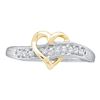 Image 1 : 0.05 CTW Diamond Heart Ring 14KT Two-tone Gold - REF-13Y4X