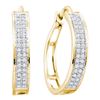 Image 1 : 0.20 CTW Diamond Hoop Earrings 10KT Yellow Gold - REF-18M7H