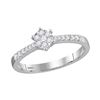 Image 1 : 0.22 CTW Diamond Flower Stackable Ring 10KT White Gold - REF-25W4K
