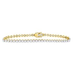 8.02 CTW Diamond Bracelets 10KT Yellow Gold - REF-930F5H