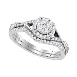 0.42 CTW Diamond Bridal Wedding Engagement Ring 10KT White Gold - REF-41Y3X