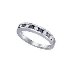 0.25 CTW Black Color Diamond Ring 10KT White Gold - REF-14N9F