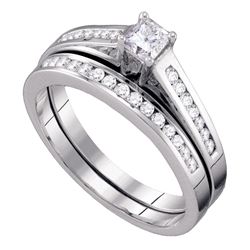 0.49 CTW Princess Diamond Bridal Engagement Ring 10KT White Gold - REF-44W9K