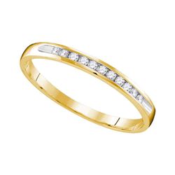 0.11 CTW Diamond Wedding Anniversary Ring 10KT Yellow Gold - REF-14N9F